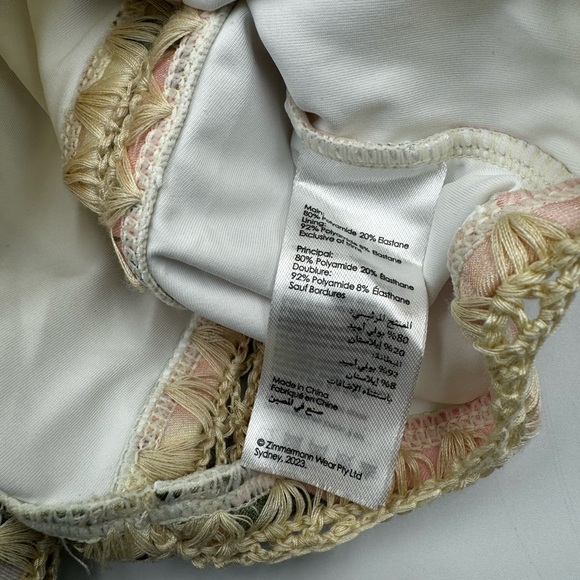 🆕 ZIMMERMANN 🧿 NWT Waverly Keyhole Crochet One Piece Swimsuit, Pink - Sz 3 - 8 - Picture 14 of 16